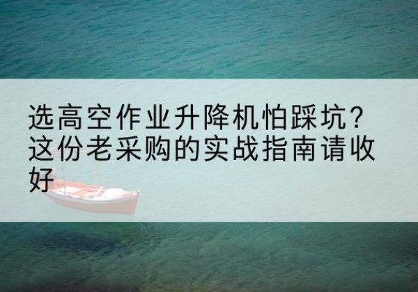 且末高空作业升降机厂家推荐-选高空作业升降机怕踩坑？这份老采购的实战指南请收好